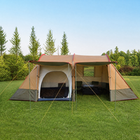 Tenda Camping Cangkang Keras Kamuflase Mewah Keluarga Dua Kamar Tidur Satu Ruang Tamu 5-8 Orang Anti Angin Anti Nyamuk
