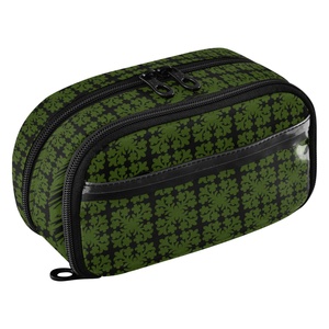 Étui à crayons personnalisé en polyester imperméable avec motif Ulu vert hawaïen, poche en PVC, pour filles et garçons, avec logo personnalisé par sublimation, pour enfants - Product Image 1