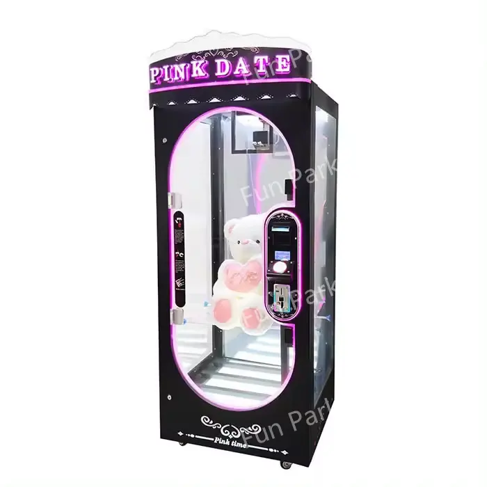 Venta directa de fábrica Pink Date Cut Prize Juguetes de peluche Máquina expendedora Juegos que funcionan con monedas para Doll Park