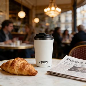 Gobelet isotherme à double paroi pour café, utilisation chaude et froide, logo personnalisé, 12 oz, en acier inoxydable - Product Image 3