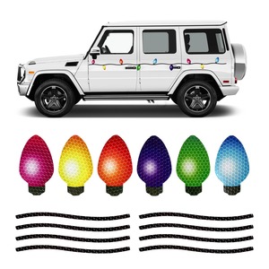 <b>Christmas</b> Car Refrigerator Decorations Reflective <b>Bulb</b> <b>Light</b> Shaped Magnetic Wires Ornaments Set Xmas Holiday Cute Decor - Product Image 6