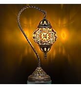 Lampe artisanale en forme de cygne marocain de Marrakech, multicolores, en verre mosaïque turc, lampe de table