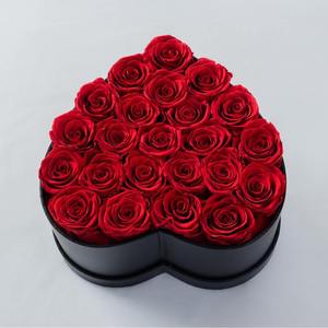Boîte en forme de cœur avec roses éternelles, roses immortelles, cadeau pour femme, fleur éternelle, boîte en carton, fête des mères - Product Image 1