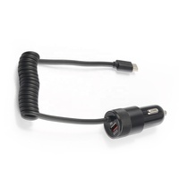 Chargeur de voiture HNT en gros 48W avec port PD 30W Type-C + USB-A et câble rétractable compatible QC3.0 pour iPhone, logo personnalisable