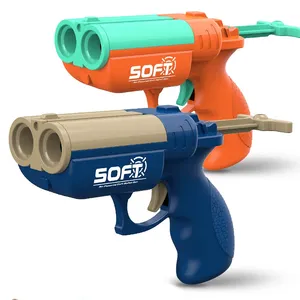 Toptan Mini çift yumuşak kurşun silah tabanca oyuncak EVA emniyet sünger mermi çocuk oyuncakları rekabetçi çekim ebeveyn-çocuk oyunu