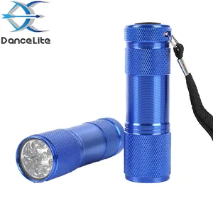 OEM Mini B9 9LED mavi ana kasa mavi ışık 480nm 9LEDs hediye el feneri anahtarlık lamba anahtarlık Torch
