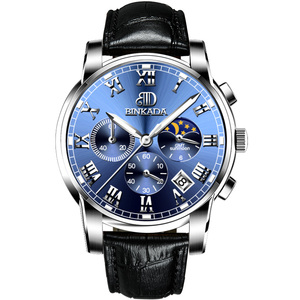 BINKADA Relojes Hombre 2021 시계 남성 럭셔리 브랜드 크로노 그래프 남성 스포츠 시계 방수 스테인레스 스틸 쿼츠 남성 시계 - Product Image 6