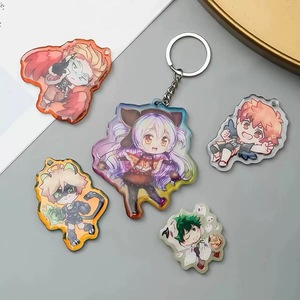 Wholesale UV Printed Silk Screen Acrylic Keychain Anime Process Pendants Plastic Keychains