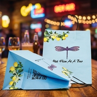 Emballages à emporter écologiques, jetables, recyclables et biodégradables personnalisés, sacs en papier kraft pour la restauration rapide avec poignées pour restaurant, bar