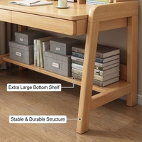Bureau pour enfants en bois massif moderne et écologique avec étagères et tiroirs de rangement, bureau d'étude non toxique pour chambre à coucher, maison, école