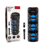 SING-E ZQS8302 Altavoz Inalámbrico para Exteriores de Alta Calidad con Tres Altavoces de 8 Pulgadas, Luces RGB para Fiestas, Altavoz Bluetooth