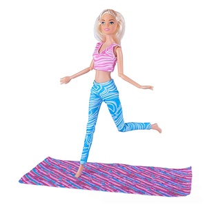 11 Inch Fresh Style Mini Yoga Outfit &amp; Yoga Mat for 1/6 30CM Dolls - Product Image 2