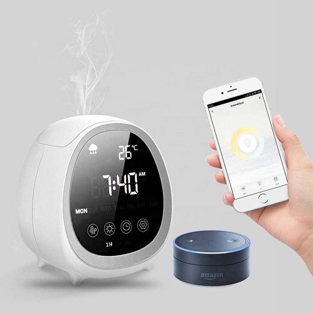 Smart Wifi Ultrasonic Diffusers Portable 200ml Quiet Essential Oil Diffuser with Voice Control by Alexa & Google Assistant