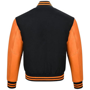 Veste de baseball en cuir Letterman pour hommes à col montant avec écusson en chenille et logo personnalisé veste de créateur Streetwear - Product Image 6