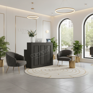 Mostrador de Recepción Comercial de Madera de Lujo Moderno para Salón de Belleza, Peluquería, Hoteles, Centros Comerciales, Almacenes, Hecho en Turquía, Calidad de Exportación - Product Image 3