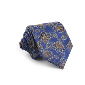 Corbatas Promocionales de Poliéster Estilo Casual al por Mayor, <span class=keywords><strong>Corbata</strong></span> Hecha a Mano con Diseño de Flores Tejidas en Jacquard - Product Image 1