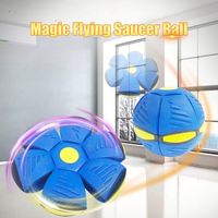 UFO Magic Ball, jouet volant portable lumineux en caoutchouc compressible, soucoupe volante créative, disque de lancer plat anti-stress pour enfants en extérieur