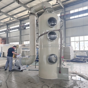 Purificação torre purificador molhado do sistema do purificador da cama embalado purificação industrial do gás waste do ácido e do alcaloide - Product Image 3