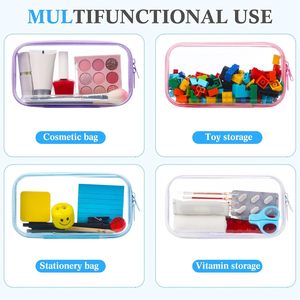 Cứng hai mặt rõ ràng dây kéo trường hợp cho lưu trữ-chuyên nghiệp cấp nhựa rõ ràng dây kéo bút chì trường hợp, đồ chơi lưu trữ thùng, túi vệ sinh cá nhân - Product Image 2