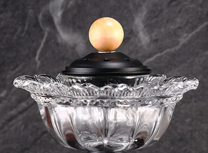 Porte-encens en verre cristal de style moyen-oriental moderne, brûleur d'encens aromatique Bakhoor, marque <span class=keywords><strong>Sanbo</strong></span>, haute qualité - Product Image 2