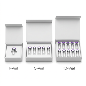 Boîte d'emballage magnétique rigide professionnelle pour flacon unique, idéale pour l'échantillonnage et le stockage de peptides de haute valeur en recherche. - Product Image 6