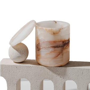 Natural Stone Aromatherapy Scented Candle <b>Holder</b> Indoor Home Candle <b>Pot</b> with Jar <b>Lid</b> <b>for</b> Christmas <b>for</b> Wedding and Party - Product Image 1