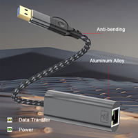 Adaptador USB C a Ethernet de 2500/1000/100Mbps, 2,5 Gbps, 2 en 1, a 2,5G USB, adaptador Ethernet, convertidor de red de a RJ45