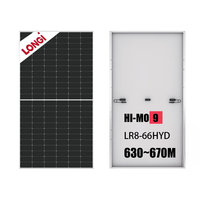 Panneau solaire monocristallin bifacial demi-cellule PERC double vitrage LR8-66HYD 630-670W, efficacité 23%, pour toiture BIPV