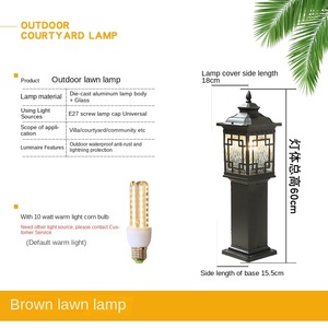 2022 superventas al aire libre LED Pier Mount Light Modern Decorative Fancy Main House Gate Pillar IP65 para la iluminación del césped del paisaje - Product Image 4