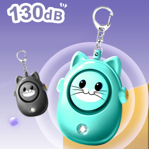 Nuovo Allarme <span class=keywords><strong>Personale</strong></span> con Design a Gatto, Attivazione Vocale, per Donne e Bambini, <span class=keywords><strong>Autodifesa</strong></span> d'Emergenza, Impermeabile IP64, Allarme Antimanomissione - Product Image 2