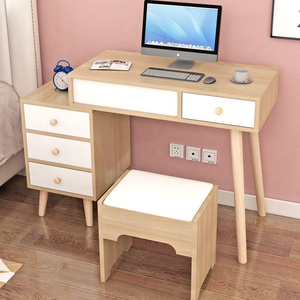 Fabrication de meubles sur mesure Maquillage blanc nordique en bois gain de place <span class=keywords><strong>Dressing</strong></span> Rangement en appartement Coiffeuse de beauté personnelle - Product Image 2