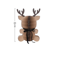 Idées cadeaux 2026 : Adorables décorations de Noël en carton en forme de cerf, artisanat en papier nid d'abeille, décorations de fête pour la maison, accents de table