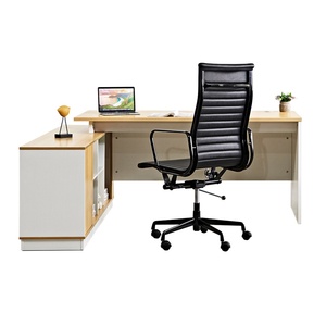 Panel Wood Style L-Shape Modern Executive <b>Desk</b> Office <b>Table</b> - Product Image 4