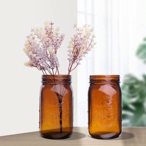 Bocaux Mason en verre ambré personnalisés de 32 oz à large ouverture avec couvercle hermétique, parfaits pour la mise en conserve, la fermentation des cornichons et la confiture - Product Image 2