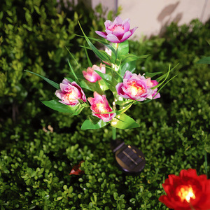 Solar Garden <b>Lights</b> <b>LED</b> Flower Solar Powered Outdoor Waterproof Decorative Plant <b>Light</b> for Yard Patio Landscape - Product Image 3