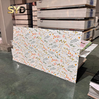 Panneau mural en PVC brillant effet marbre UV, imitation pierre, pour restaurants, boutiques et salles d'exposition