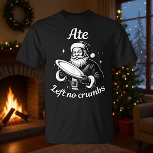 T-shirt unisexe à manches courtes et col rond pour adulte, motif « Ate Left No Crumbs Santa Christmas Meme », promotionnel - Product Image 3