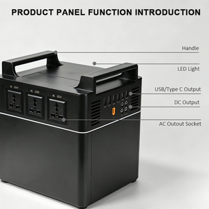 Batterie externe portable LiFePO4 de qualité usine chinoise avec panneau solaire, onduleur à onde sinusoïdale pure et démarreur de secours pour le camping - Product Image 1