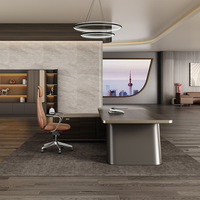 Bureau de direction de luxe avec armoire, bureau de patron en bois de haute qualité, mobilier de bureau, design moderne, bureau de PDG
