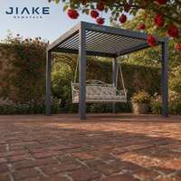 Pergola en aluminium Jiake 6063-T5 avec toit à lames motorisées pour jardin de campagne, patio, gazebo, pavillon, espace de vie extérieur