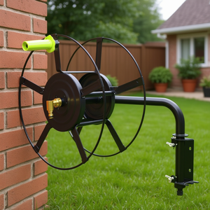 Support mural pivotant pour tuyau d'arrosage, en acier robuste, pour rangement extérieur - Product Image 2