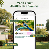 Mangeoire à oiseaux intelligente Willfine AI avec identification des espèces, caméra intelligente IA 4K étanche Birdify sur poteau pour la faune sauvage du jardin, cadeaux