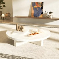 Table basse moderne ronde en marbre vert, socle en T bas, pour salon, luxe, personnalisable, en marbre Calacatta naturel