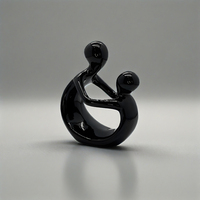Figurine humaine abstraite en céramique noire et blanche, ornement de bureau, décoration moderne pour le salon et la maison