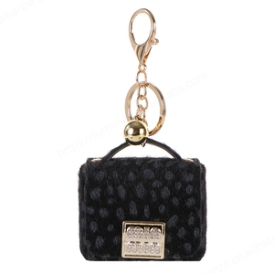 Llavero de Bolso Mini de PU con Estampado de Leopardo Colorido al por Mayor, Adorable Artículo Decorativo Cuadrado - Product Image 3