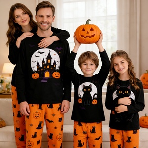Custom <strong>Family</strong> Pajamas Halloween <strong>Family</strong> <strong>Matching</strong> Pajamas Set Holiday Printed Cotton Sleepwear <strong>Pj</strong> Set - Product Image 1