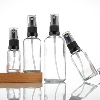 20 ml 30 ml 40 ml 50 ml 60 ml 80 ml 100 ml flacon pulvérisateur en verre transparent et givré avec pompe noire boîte à tubes d'emballage