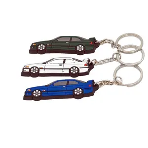 Porte-clés en caoutchouc PVC 3D avec logo de voiture du fabricant