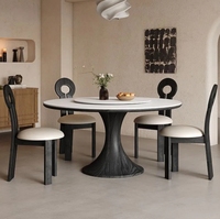 Ensemble table et chaises de salle à manger en bois massif de haute qualité, table ronde, taille et disposition pour la maison
