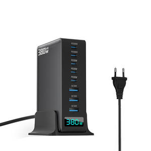 หัวชาร์จเร็วแกลเลียมไนไตรด์380W, หัวชาร์จเร็ว8พอร์ตอัจฉริยะจอแสดงผลดิจิตอลแท่นชาร์จ - Product Image 1